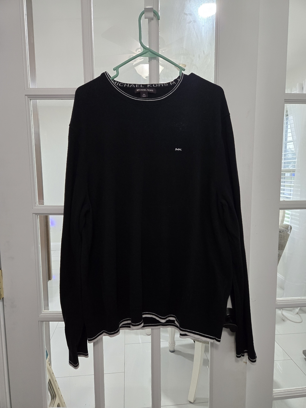 Michael Kors Black Crewneck Sweater with Contrast Trim